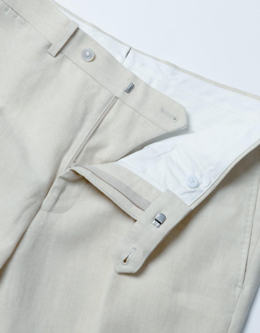 Azzur Beige 100% Linen Trousers image