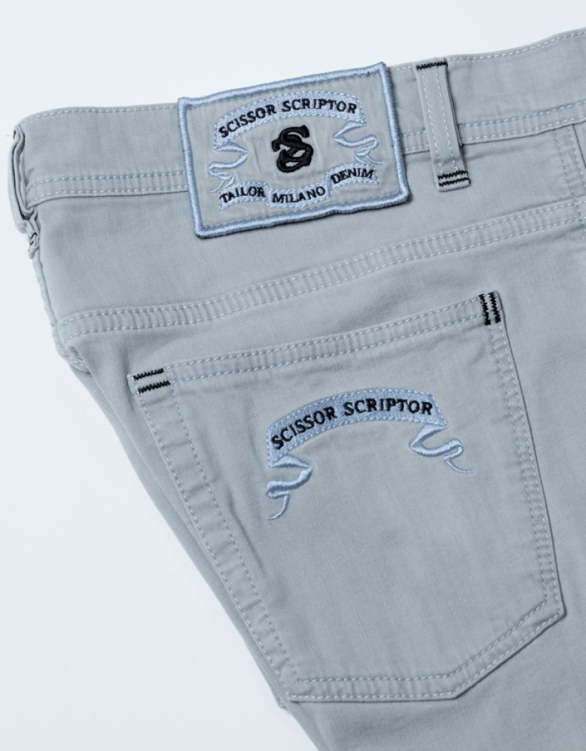 Scissor Scriptor Light Grey Stretch Jeans image