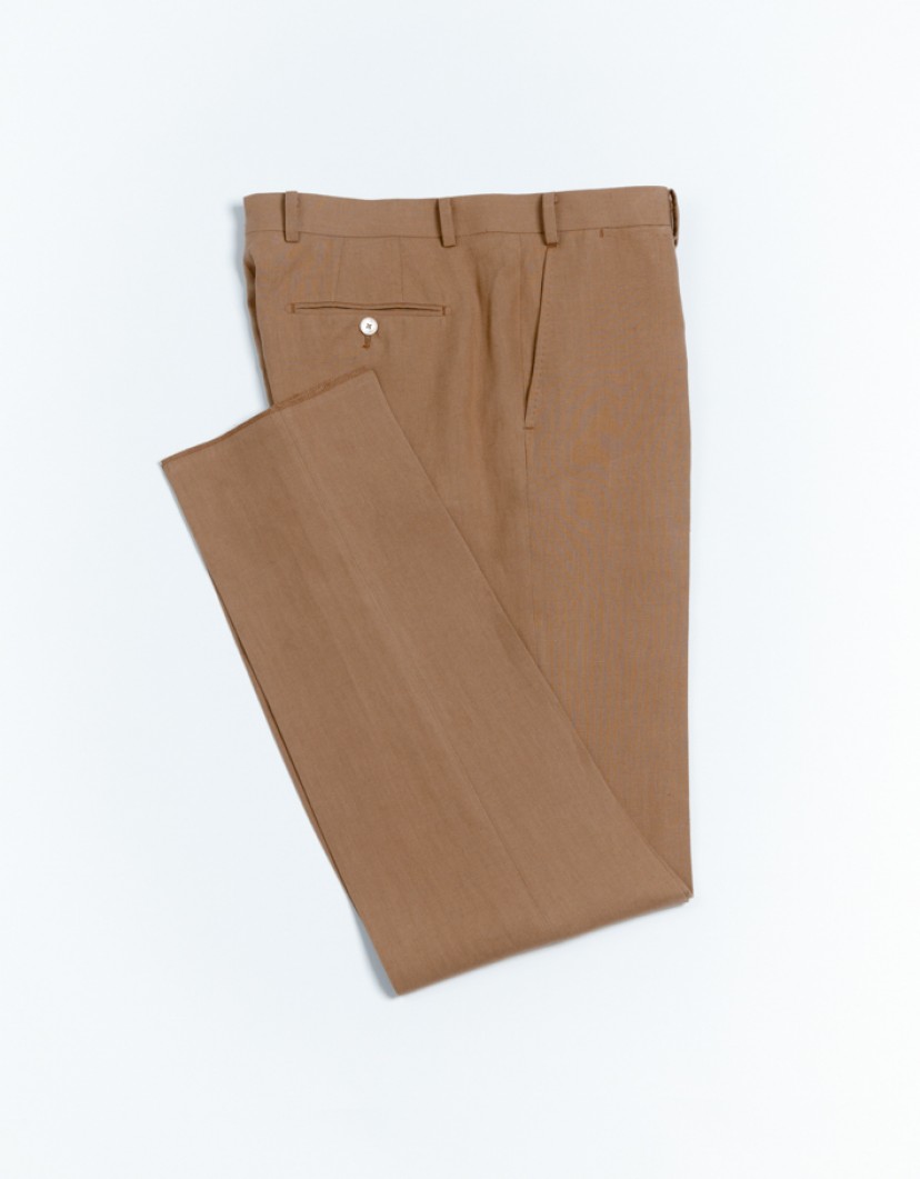 Azzur Camel Trousers 100% Linen image