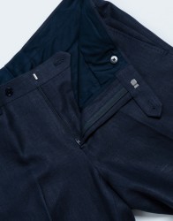 Azzur-Navy-Blue-100-Linen-Trousers-thumbnail-1 Azzur Navy Blue 100% Linen Trousers thumbnail 1