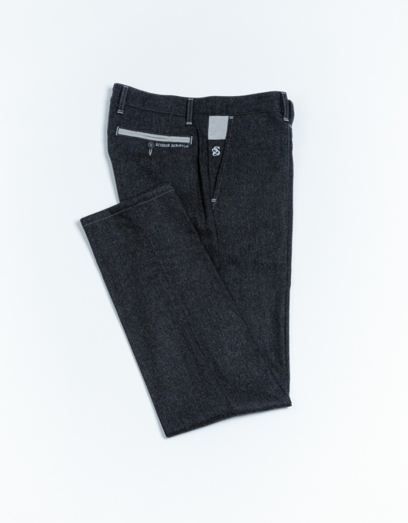 Scissor Scriptor Dark Grey Wool Trousers image