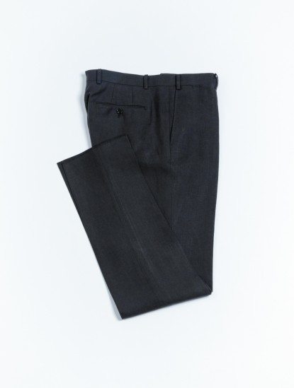 AzzurBlack 100% Linen Trousersimage1246