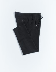 Scissor Scriptor Black Straight-Leg Cotton Drawstring Chinos thumbnail