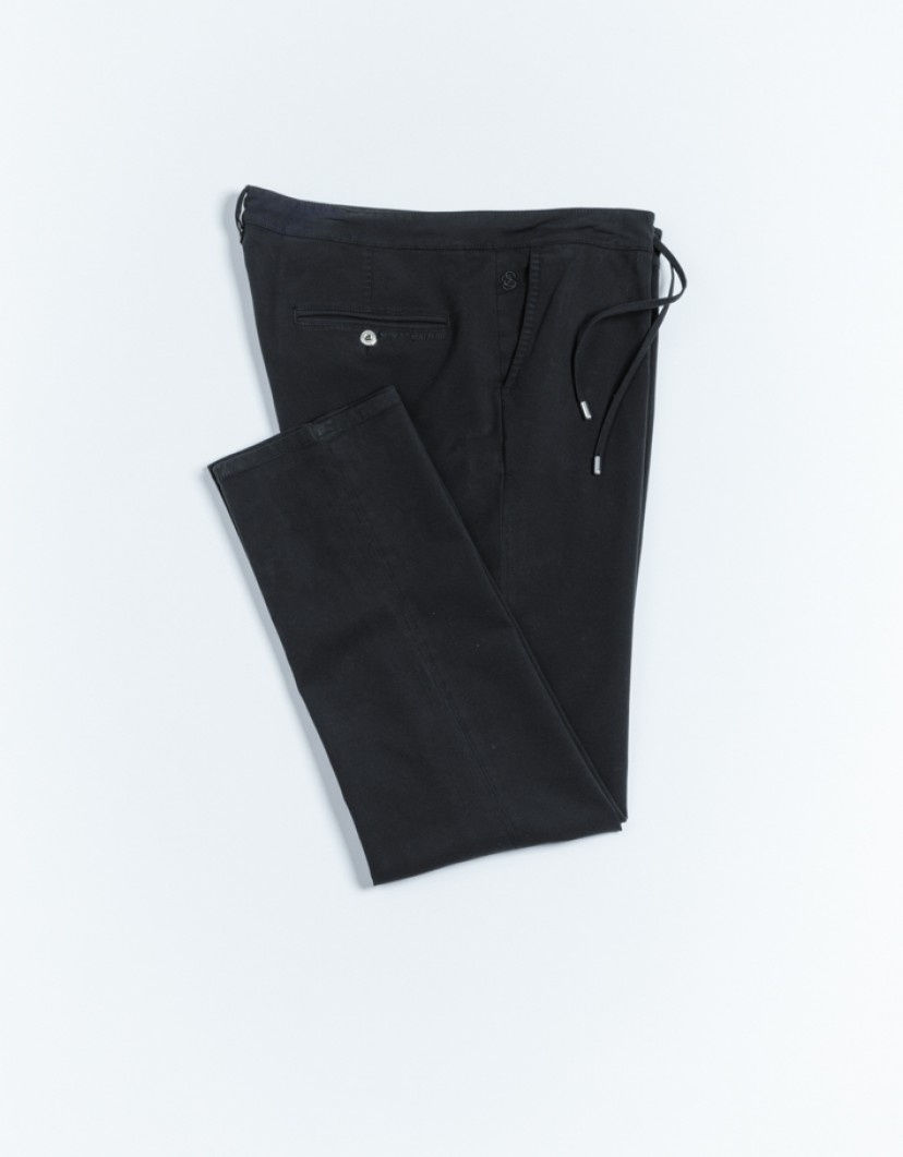 Scissor Scriptor Black Straight-Leg Cotton Drawstring Chinos image