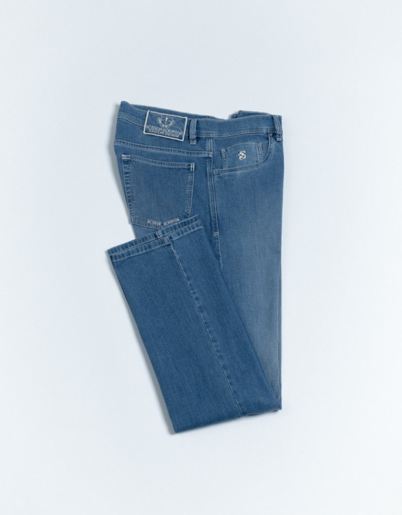 Scissor Scriptor Light Blue Straight-Leg Jeans image
