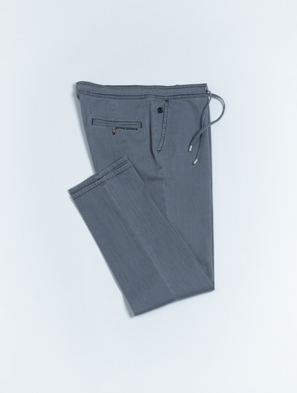 Scissor ScriptorGray Straight-Leg Cotton Drawstring Chinosimage495