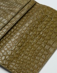 P By Privilege Croco Leather Wallet Olive  thumbnail 3