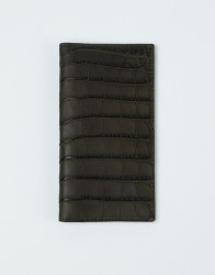 P By Privilege Croco Leather Wallet Dark Green thumbnail