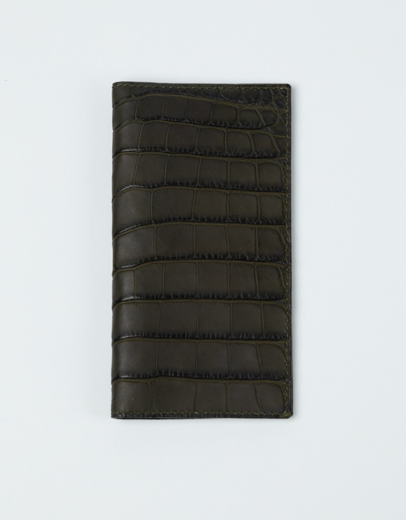P By Privilege Croco Leather Wallet Dark Green image