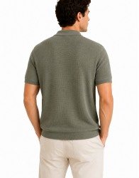 Castello D'Oro Sage Green Polo T-shirt 100% Cotton thumbnail 2