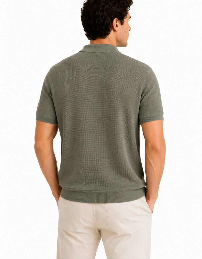 Castello D'Oro Sage Green Polo T-shirt 100% Cotton image