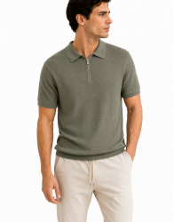 Castello D'Oro Sage Green Polo T-shirt 100% Cotton thumbnail 1