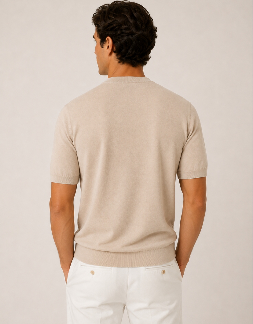 Castello D'Oro Beige Cotton T-shirt image
