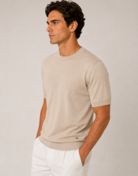 Castello D'Oro Beige Cotton T-shirt thumbnail 3