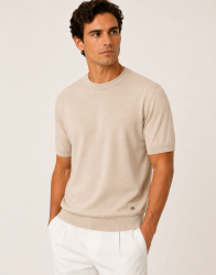 Castello D'Oro Beige Cotton T-shirt thumbnail 1