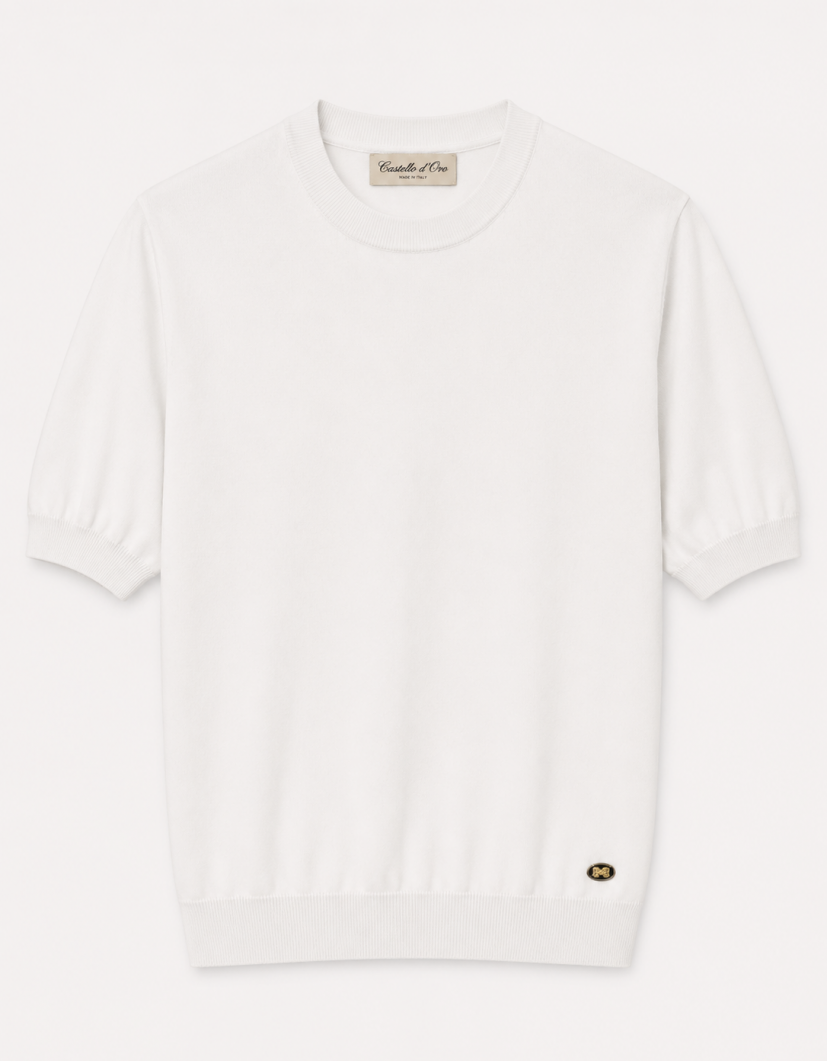Castello D'Oro White Knitwear T-shirt 100% Cotton image