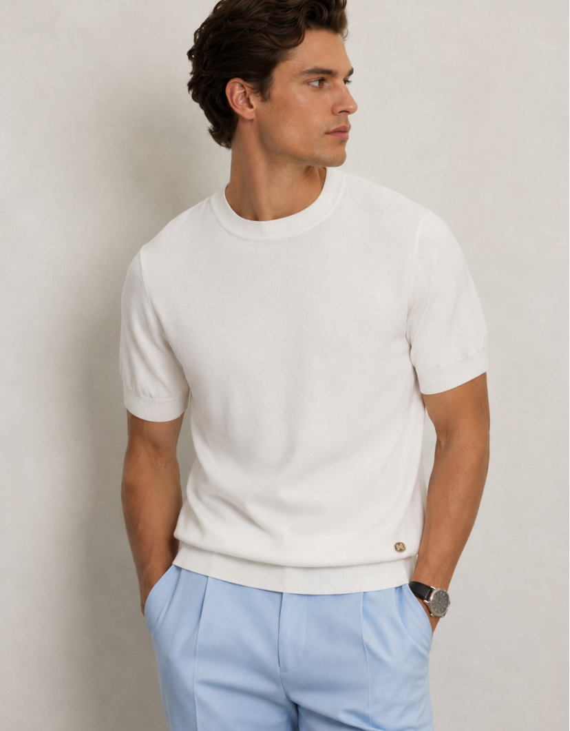 Castello D'Oro White Knitwear T-shirt 100% Cotton image