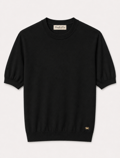 Castello D'OroBlack Knitwear T-shirt 100% Cottonimage1358