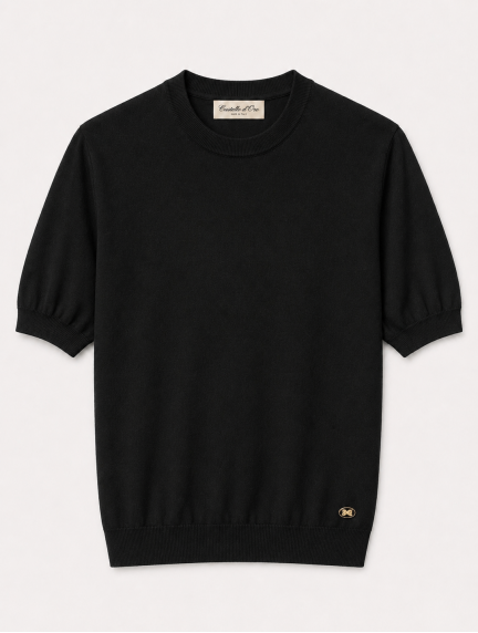 Castello D'OroBlack Knitwear T-shirt 100% Cottonimage1358
