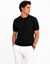 Castello D'Oro Black Knitwear T-shirt 100% Cotton thumbnail 1