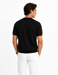 Castello D'Oro Black Knitwear T-shirt 100% Cotton thumbnail 2