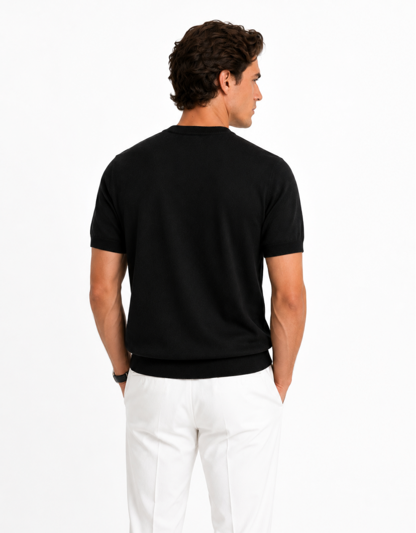 Castello D'Oro Black Knitwear T-shirt 100% Cotton image