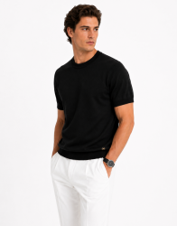 Castello D'Oro Black Knitwear T-shirt 100% Cotton thumbnail 3