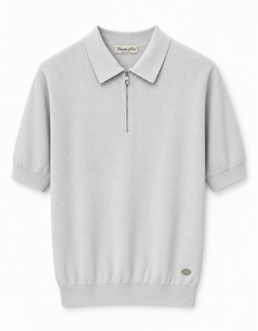 Castello D'Oro Light Grey Polo T-short 100% Cotton image