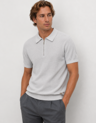 Castello D'Oro Light Grey Polo T-short 100% Cotton thumbnail 3