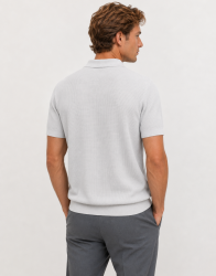 Castello D'Oro Light Grey Polo T-short 100% Cotton thumbnail 2