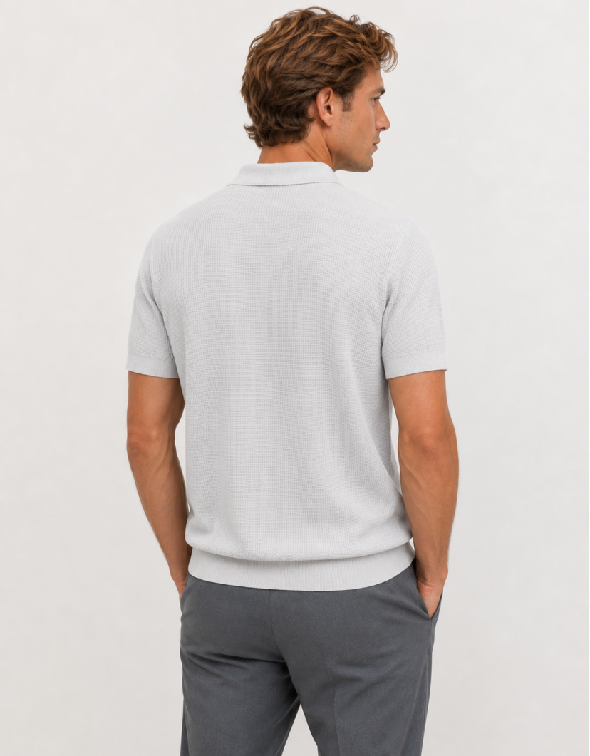 Castello D'Oro Light Grey Polo T-short 100% Cotton image