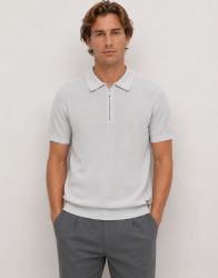 Castello D'Oro Light Grey Polo T-short 100% Cotton thumbnail 1