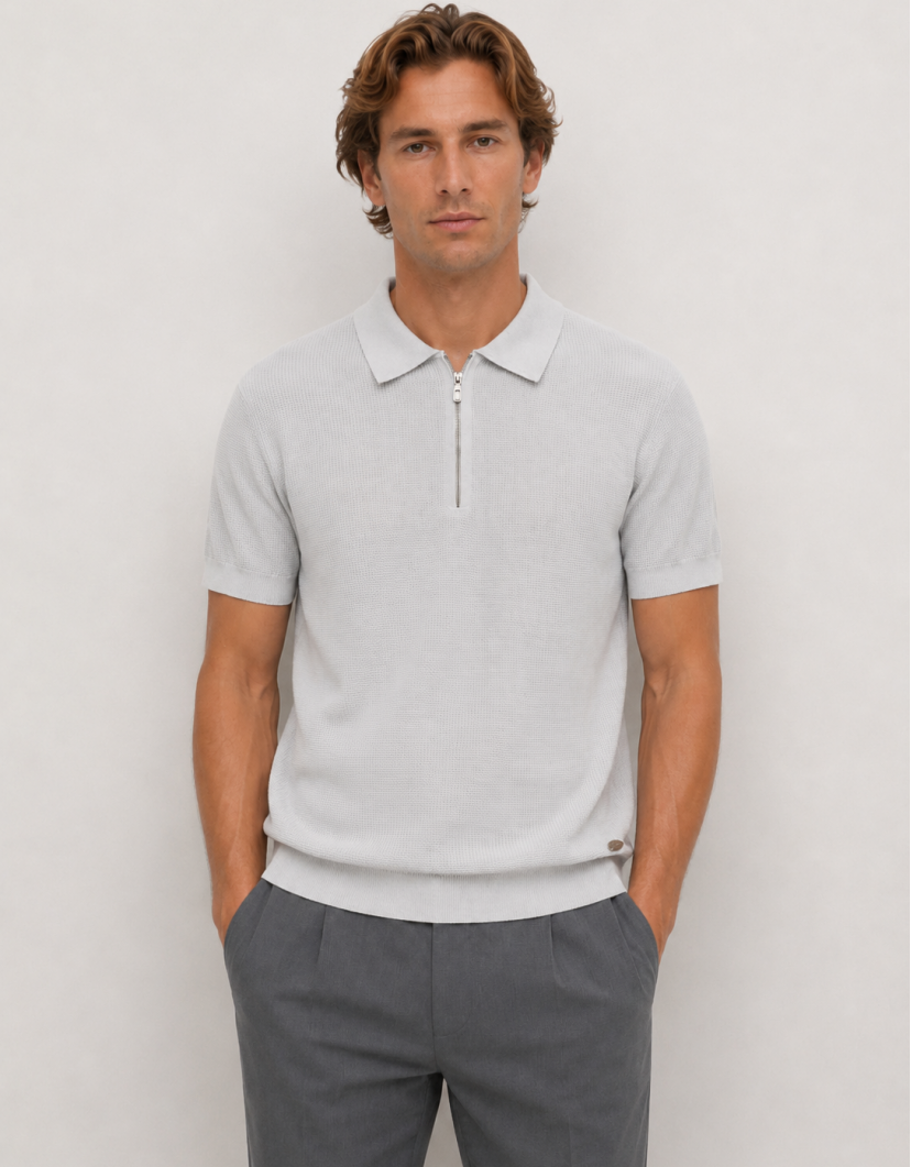 Castello D'Oro Light Grey Polo T-short 100% Cotton image