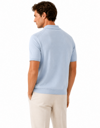 Castello D'Oro Light Blue Polo T-shirt 100% Cotton thumbnail 2
