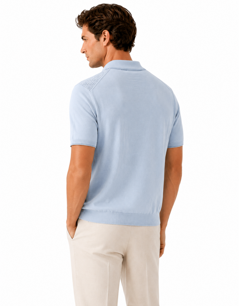 Castello D'Oro Light Blue Polo T-shirt 100% Cotton image