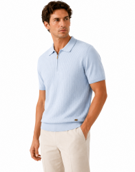 Castello D'Oro Light Blue Polo T-shirt 100% Cotton thumbnail 3