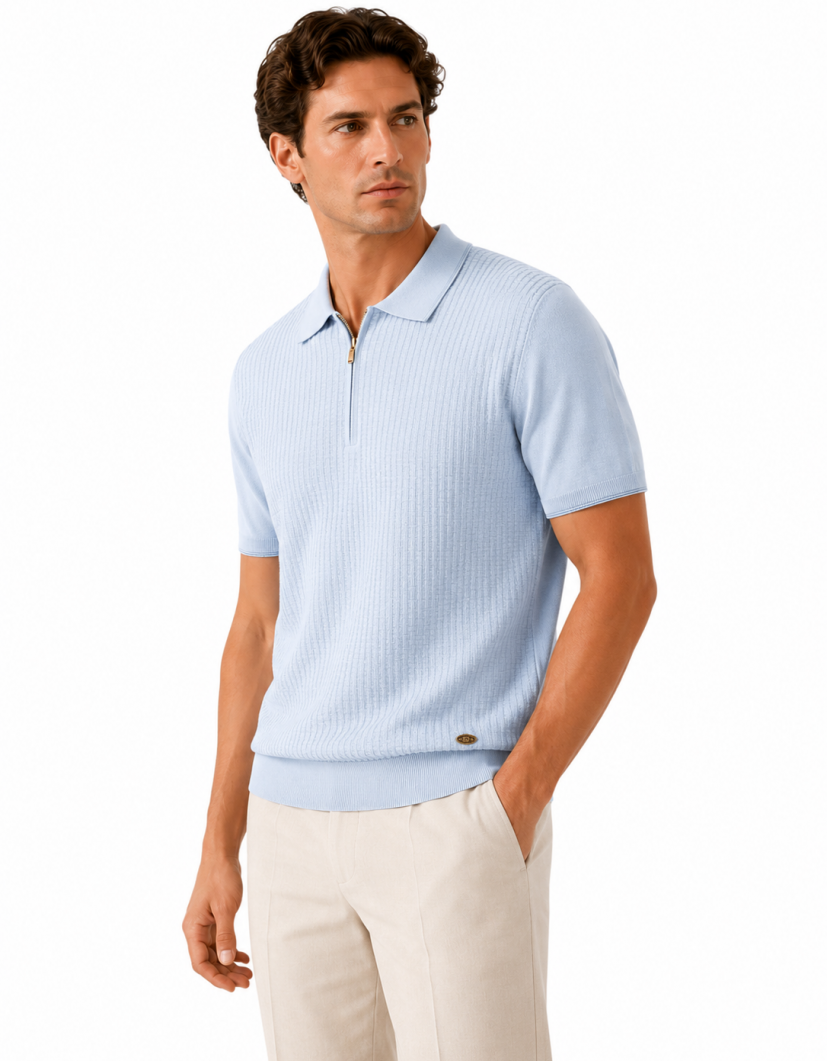 Castello D'Oro Light Blue Polo T-shirt 100% Cotton image