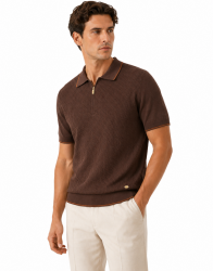 Castello D'Oro Brown Polo T-shirt 100% Cotton thumbnail 2