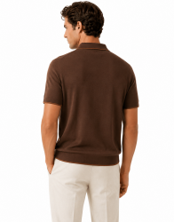 Castello D'Oro Brown Polo T-shirt 100% Cotton thumbnail 3