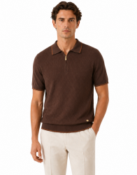 Castello D'Oro Brown Polo T-shirt 100% Cotton thumbnail 1