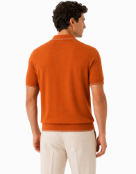 Castello D'Oro Terracotta Orange Polo T-shirt 100% Cotton thumbnail 3