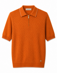 Castello D'Oro Terracotta Orange Polo T-shirt 100% Cotton thumbnail