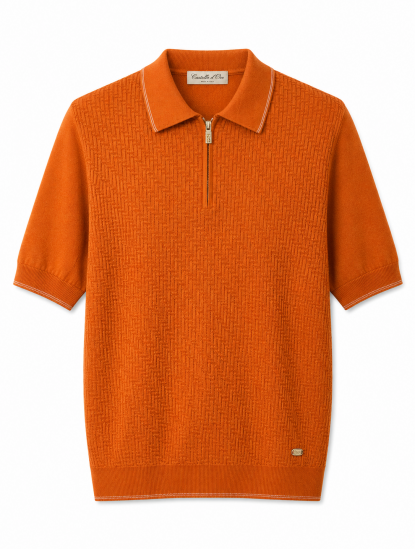Castello D'OroTerracotta Orange Polo T-shirt 100% Cottonimage1362