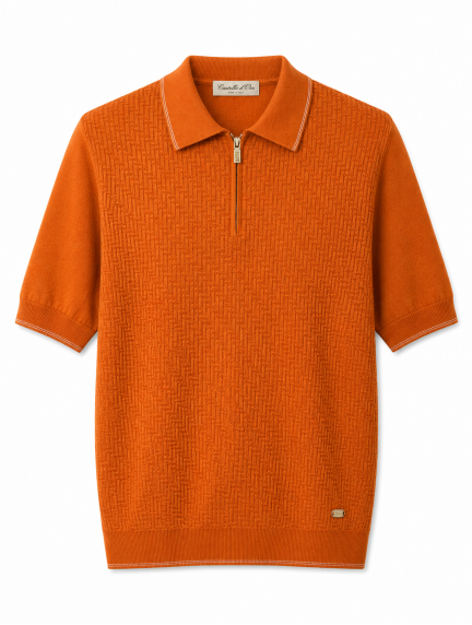 Castello D'OroTerracotta Orange Polo T-shirt 100% Cottonimage1362