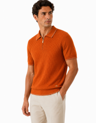 Castello D'Oro Terracotta Orange Polo T-shirt 100% Cotton thumbnail 2