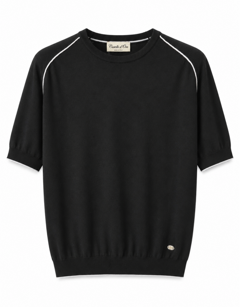 Castello d'Oro Black Knitwear T-shirt  image