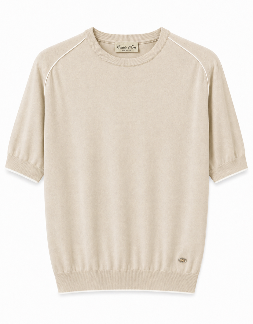 Castello d'Oro Beige Knitwear T-shirt  image