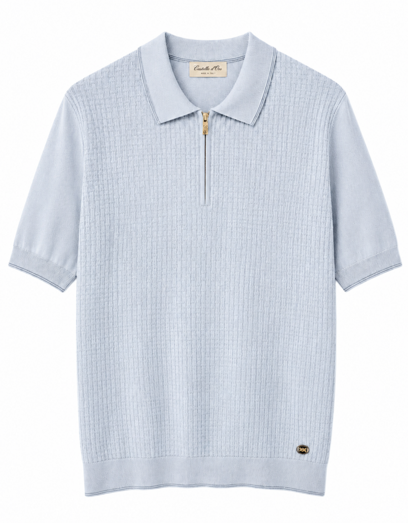 Castello D'Oro Light Blue Polo T-shirt 100% Cotton image