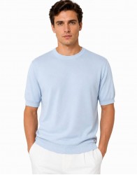 Castello D'Oro Light Blue Cotton T-shirt thumbnail 1