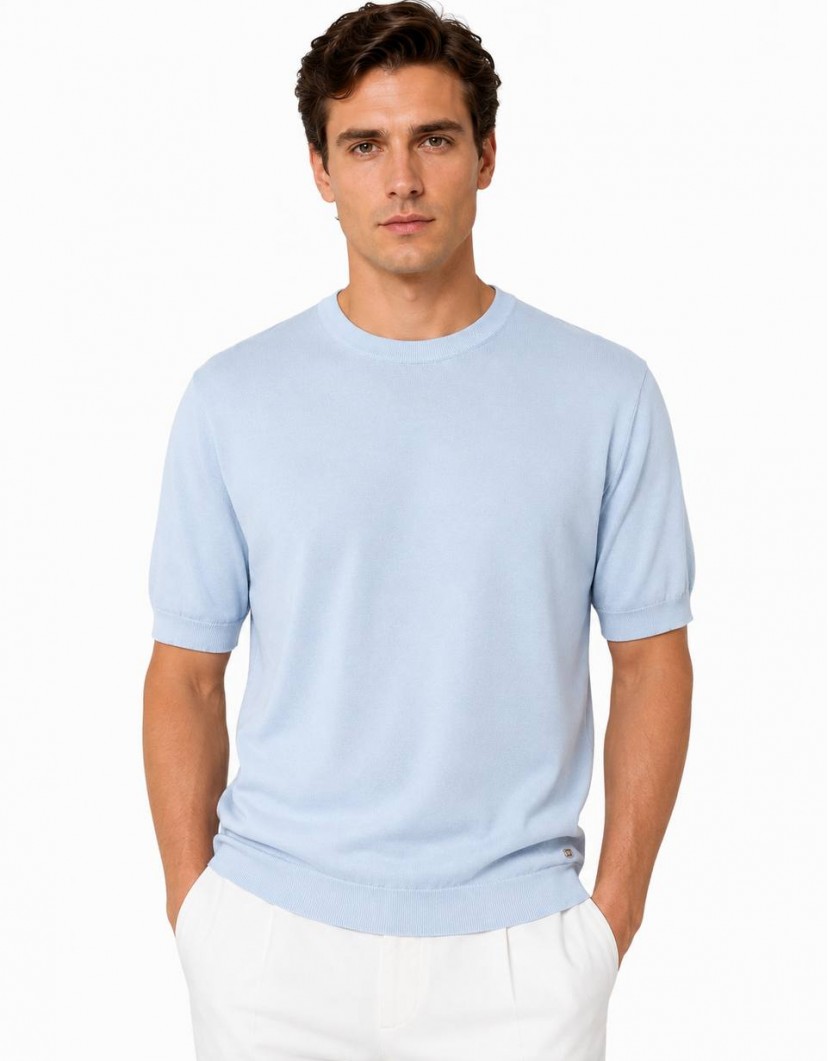 Castello D'Oro Light Blue Cotton T-shirt image